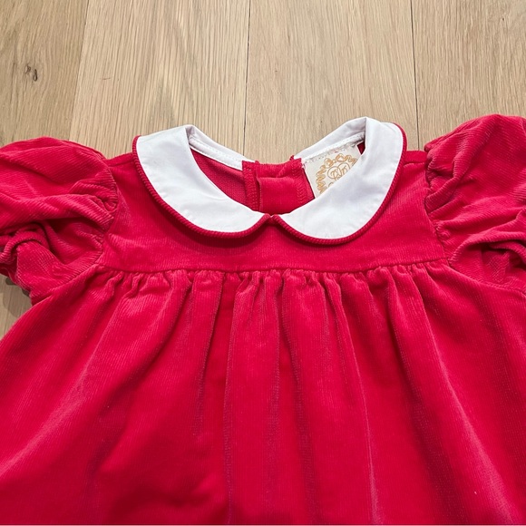 The Beaufort Bonnet Company TBBC Corduroy Short Sleeve Holly Day Dress 2T Pink - Picture 7 of 16